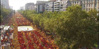 OBROVSKÝ PROTEST V ULICIACH BARCELONY