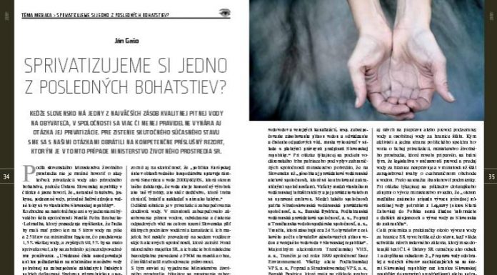 SPRIVATIZUJEME SI JEDNO Z POSLEDNÝCH BOHATSTIEV?